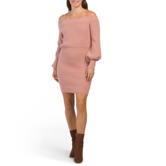 LINE & DOT Pink Rebecca Off The Shoulder Mini Dress - Picture 1 of 2